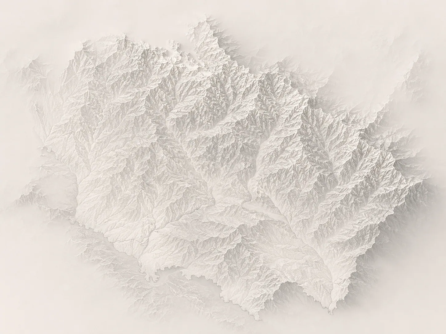 Relief map of the Char Dham region, Uttarakhand